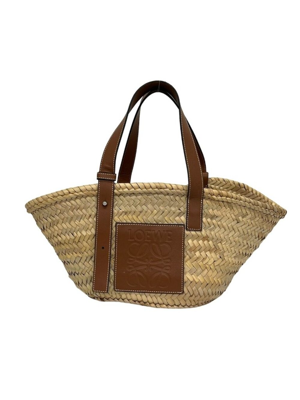 Loewe Tote Bag Basket Beige Brown Leather